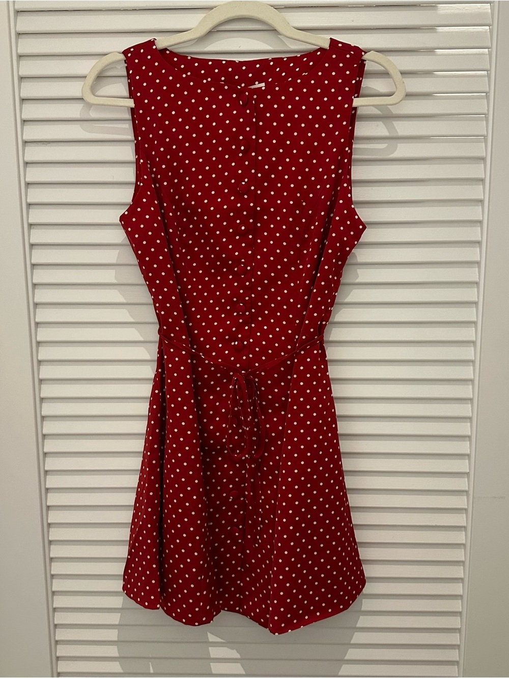 NWT Commense Polka-Dot Sleeveless Tie-Back Dress